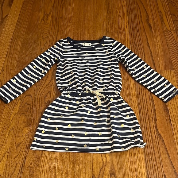 Hatley Girl’s Navy Striped Star Dress Size 5 - Picture 1 of 4